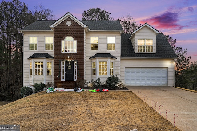 view of front facade featuring a garage