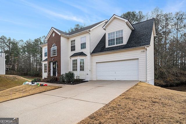 view of front of home featuring a garage