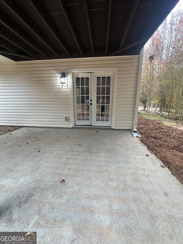 view of patio featuring french doors