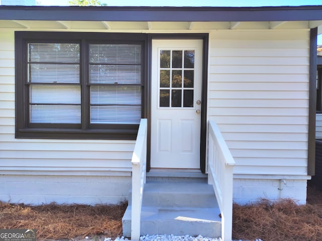 view of doorway to property