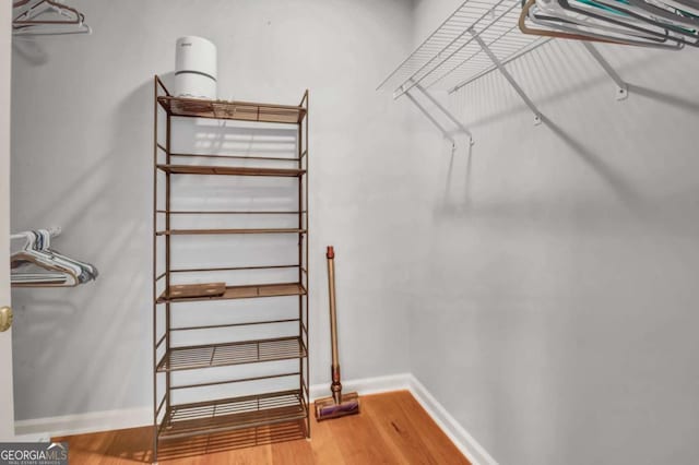 spacious closet with hardwood / wood-style floors