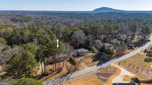 drone / aerial view with a mountain view