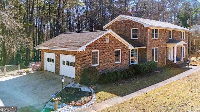 view of front facade with a garage