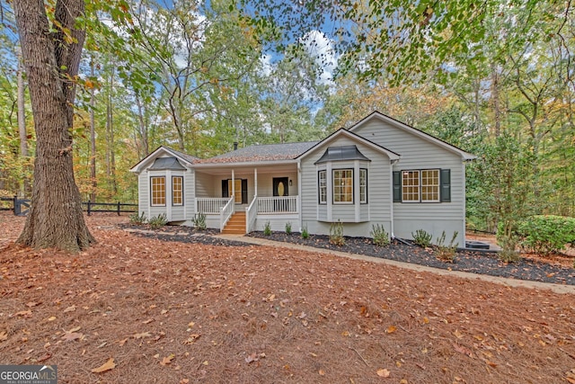 ranch-style house with a porch