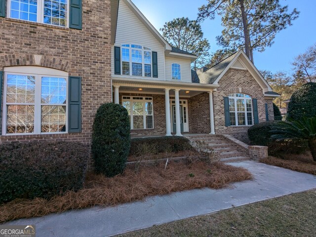 view of front of house with covered porch