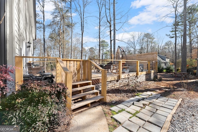 view of wooden deck