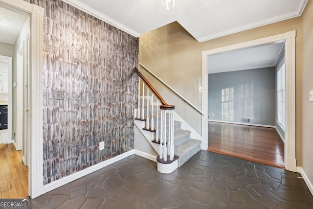 stairway with ornamental molding