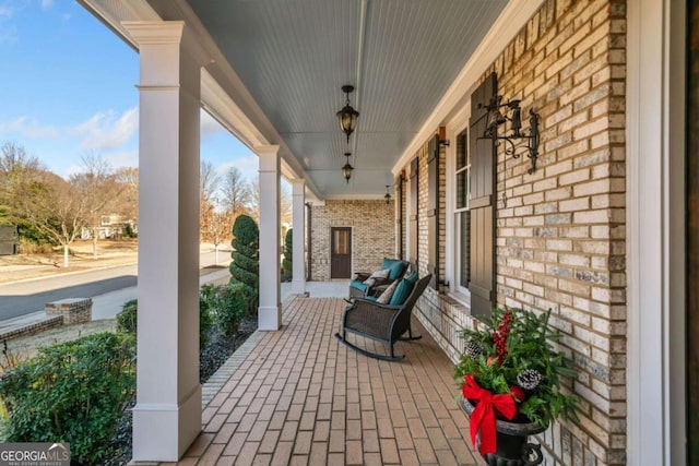 view of patio with a porch