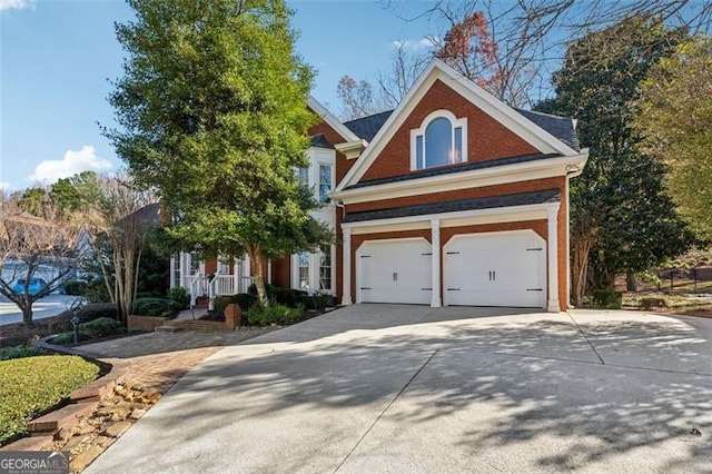 view of front of home with a garage