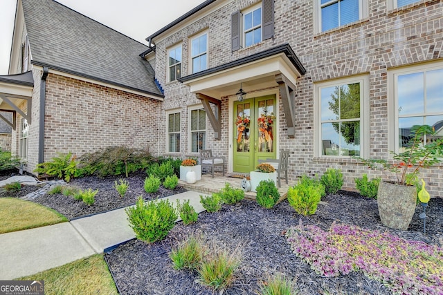 entrance to property featuring french doors