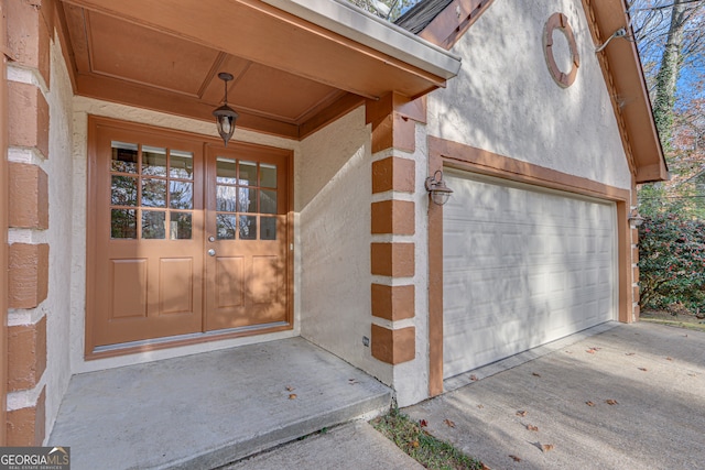 entrance to property with a garage