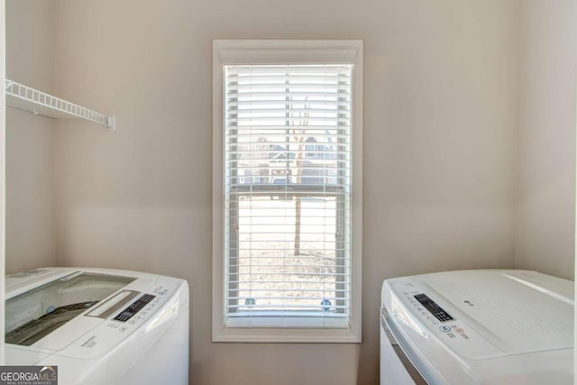 3770 Shades Valley Ln, Gainesville, GA 30501 - washroom featuring separate washer and dryer and plenty of natural light