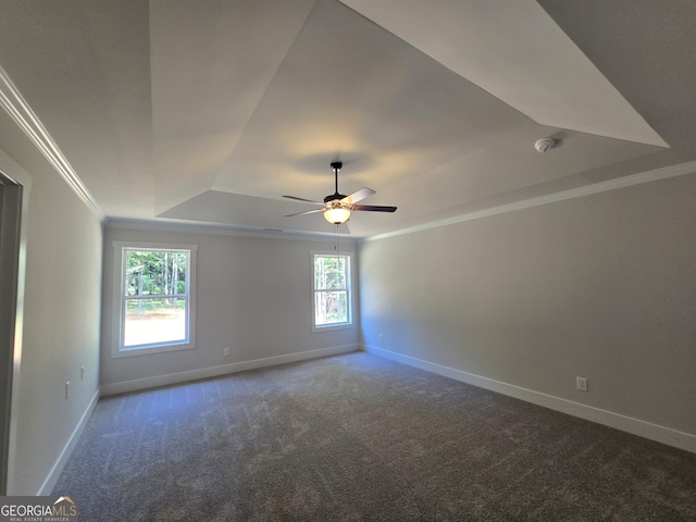 210 Hummingbird Ln Unit 08, Statham, GA 30666 - carpeted empty room with a tray ceiling, crown molding, ceiling fan, and a smoke detector