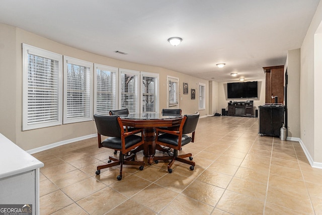 view of tiled dining space