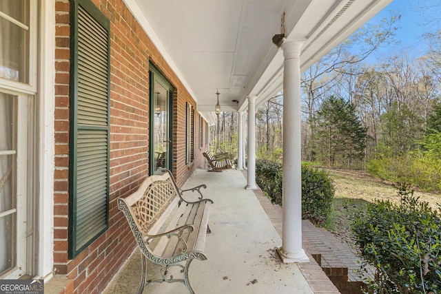 view of patio / terrace with a porch