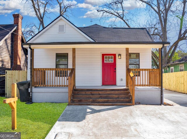 bungalow with covered porch