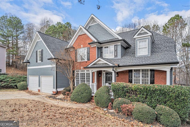 view of front of house with a garage