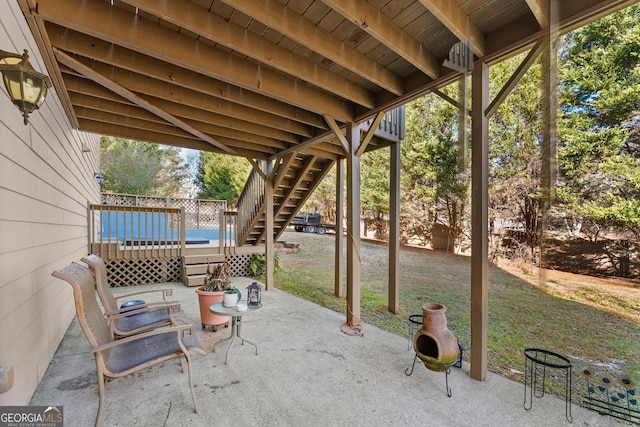 view of patio / terrace featuring a deck