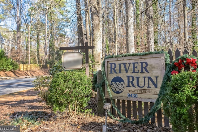 view of community sign