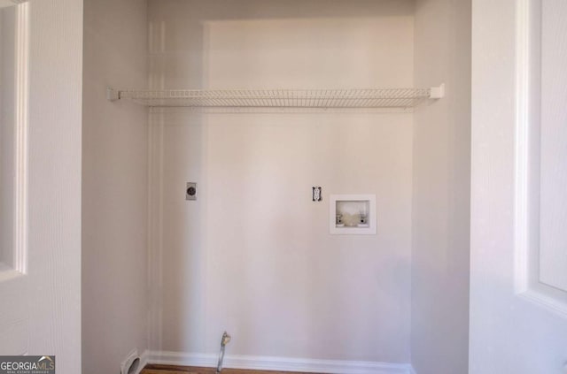 laundry area featuring electric dryer hookup and hookup for a washing machine