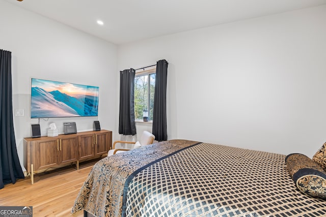 bedroom featuring light hardwood / wood-style flooring