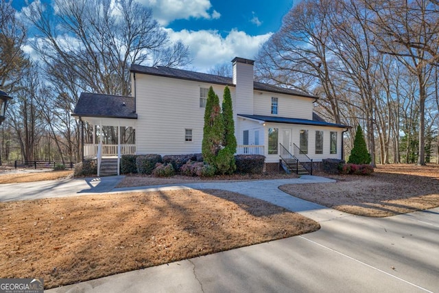 exterior space with a porch