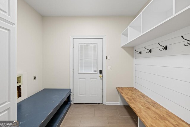 mudroom featuring tile patterned flooring