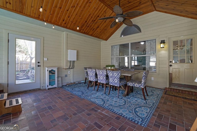 view of patio featuring ceiling fan