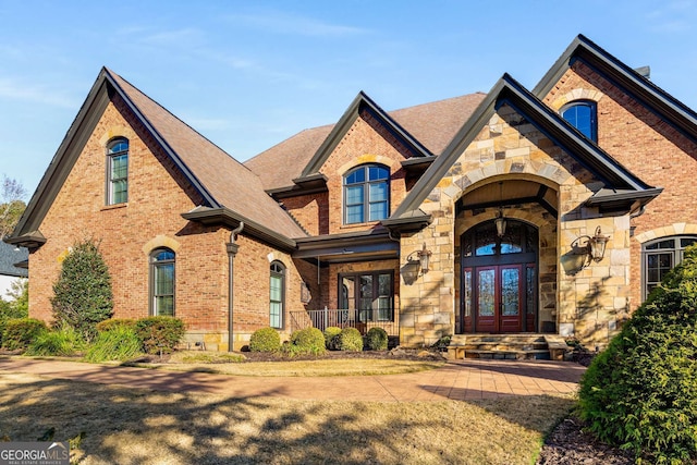 view of front of property with french doors