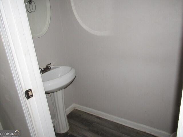 bathroom featuring hardwood / wood-style floors