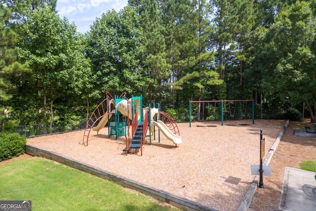 view of community jungle gym