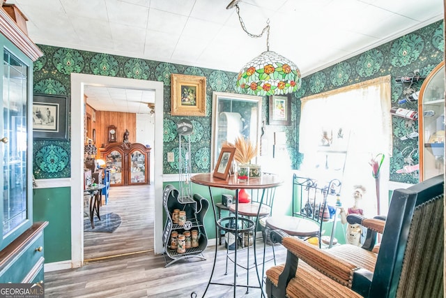 interior space with hardwood / wood-style floors