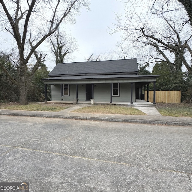 view of front of property with a porch