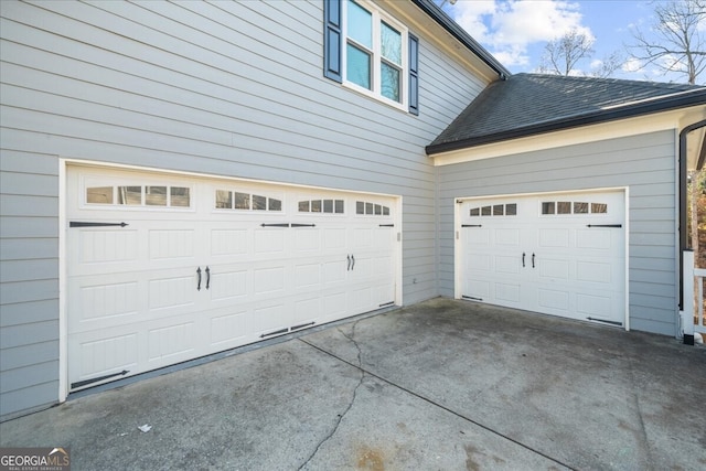 view of garage