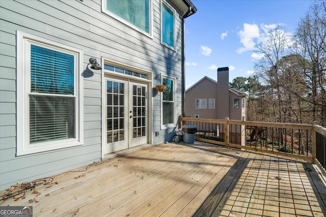 deck featuring french doors