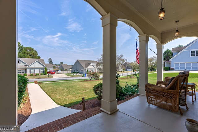 view of patio with covered porch