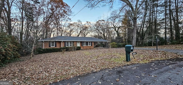 view of single story home