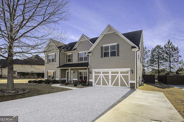 view of front of home with a garage