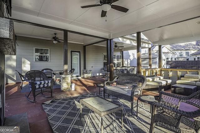 view of patio / terrace featuring an outdoor hangout area