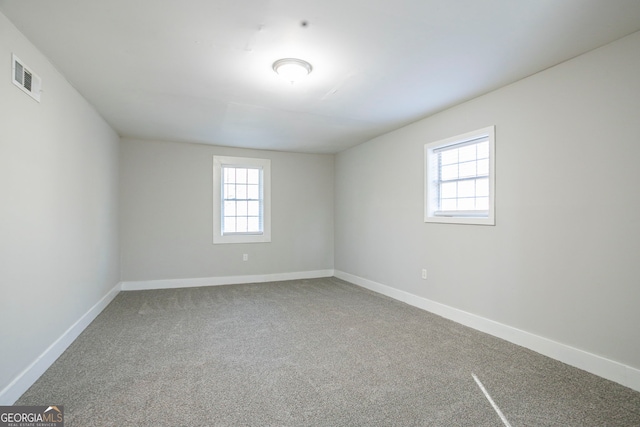 empty room with carpet floors and a wealth of natural light