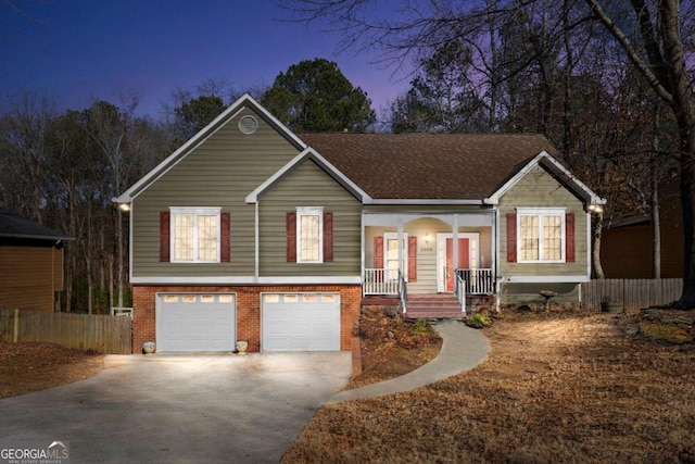 bi-level home with a garage