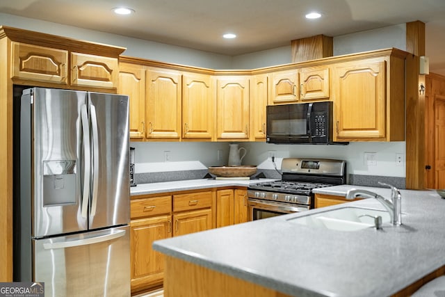 kitchen with appliances with stainless steel finishes and sink