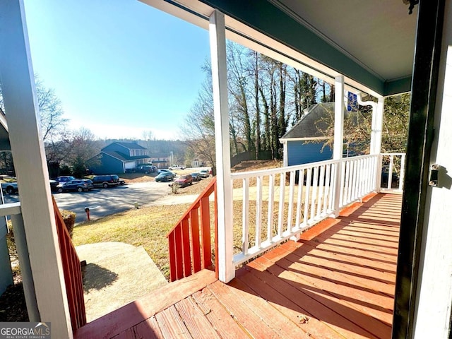 deck with covered porch