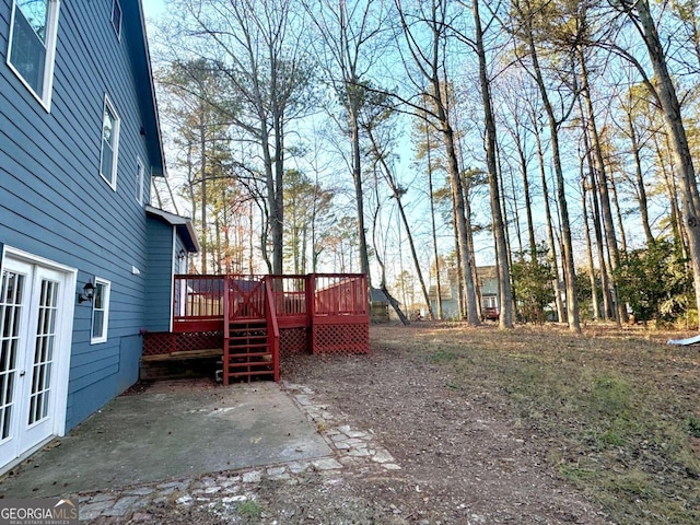 view of yard with a deck