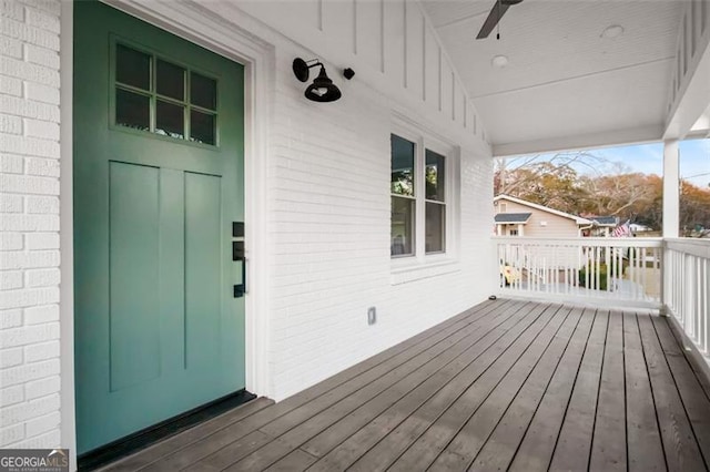 deck featuring a porch