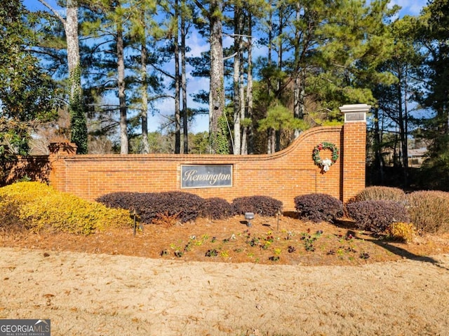 view of community sign