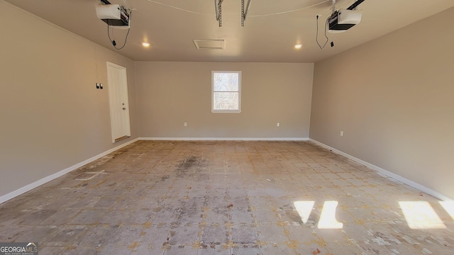 interior space with a garage door opener