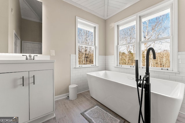 bathroom featuring a bathtub and vanity