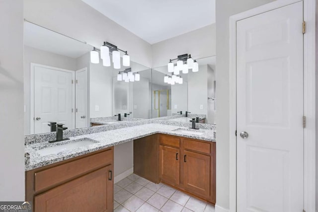 bathroom featuring vanity and tile patterned floors