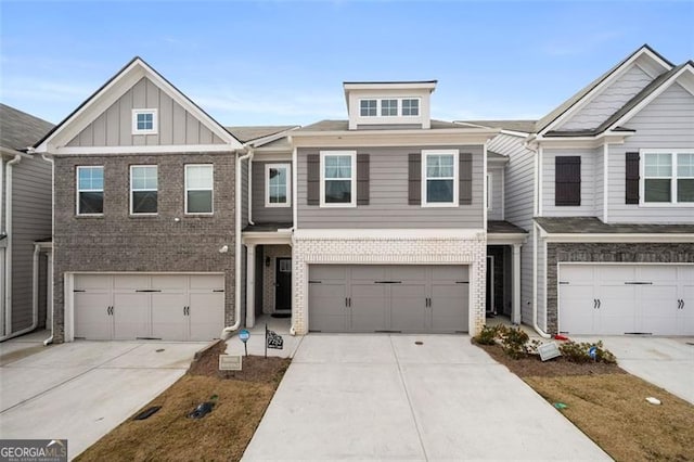 view of property featuring a garage